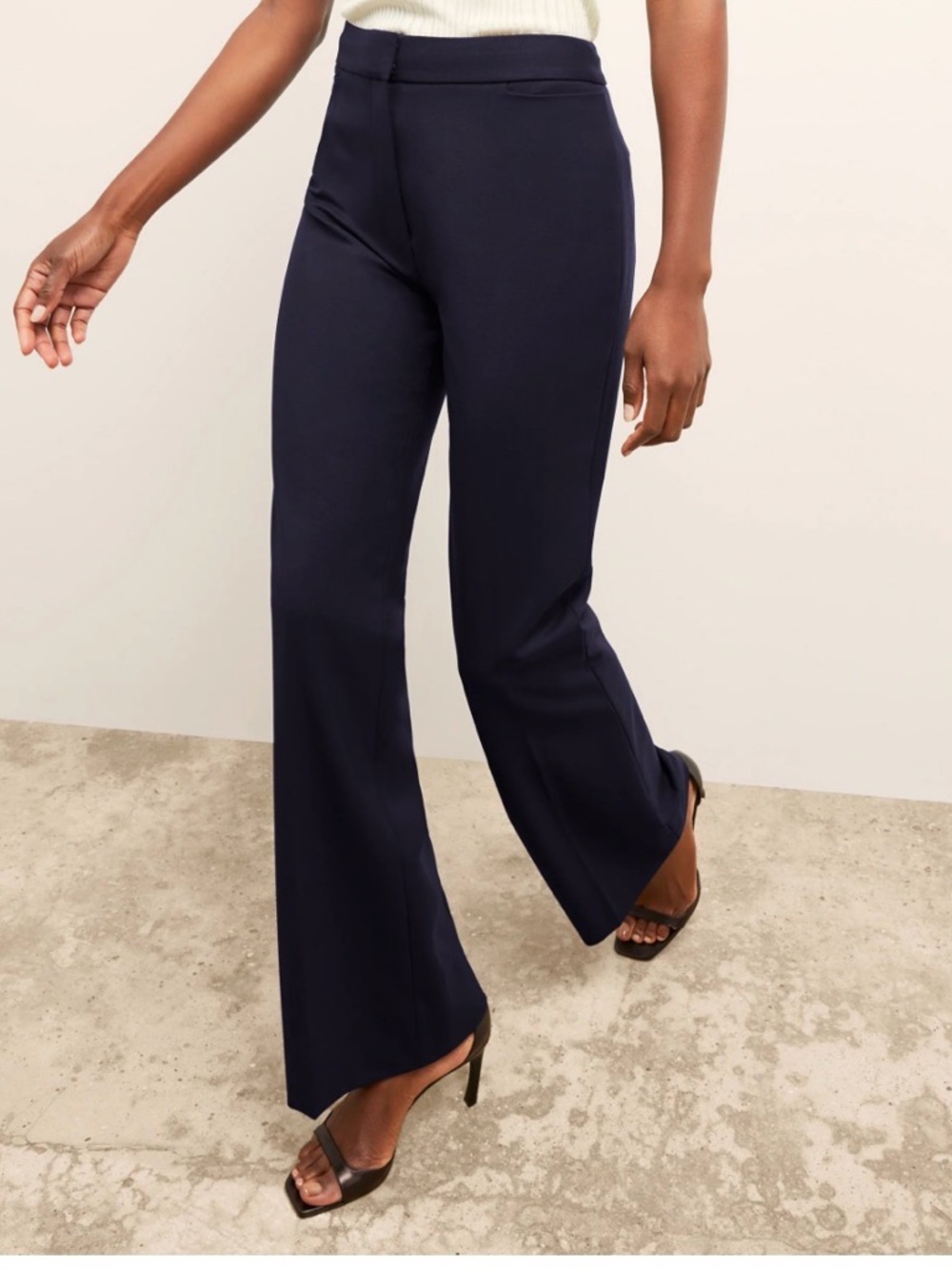 MM.LaFleur Midnight Navy Wide-Leg Trousers